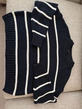 Jenni Kayne Navy Ribbed Turtleneck Sweater